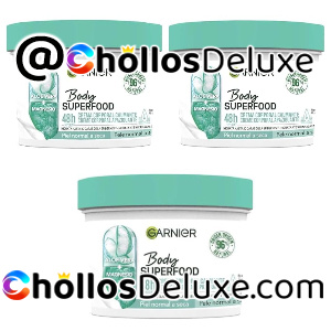 3x Garnier Bodyfood Crema Corporal Calmante Aloe Vera, 380ml