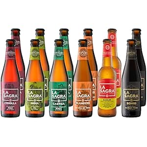 La Sagra Pack de 12 Cervezas Artesanal de 330ml de 6 Estilos