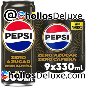 9 Latas Pepsi Zero Azucar Zero Cafeína 330ml