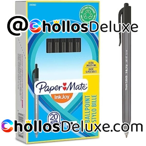 20x Paper Mate Bolígrafo Retráctil Negro 1mm