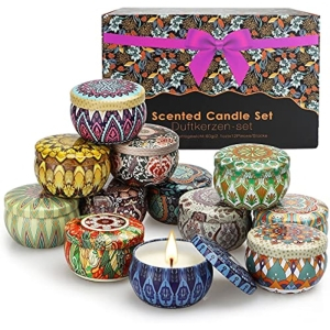 Juego de 12 Velas Aromáticas 100% Cera de Soja