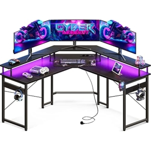 Mesa Gaming LED 2 Tomas +2 Puertos USB
