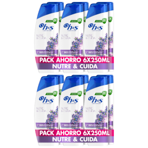12x H&S Nutre y Cuida Champú Anticaspa 250ml