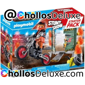 Playmobil Stuntshow Moto con Pared de Fuego