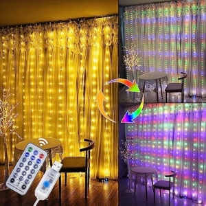 Cortina Luces 500 LEDs 12 Modos +Control Remoto
