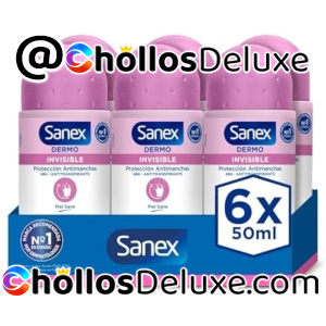 6x Sanex Dermo Invisible Desodorante Roll-On Mujer