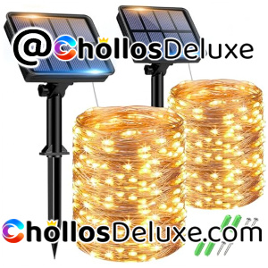 Pack de 2 Guirnaldas Luces Solares 30M 300 LEDs