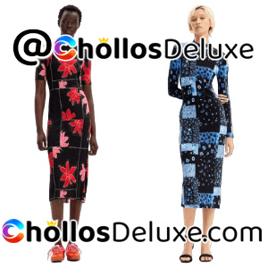 Desigual Vestido Midi Canalé Floral