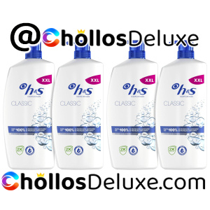4x H&S Classic Champú Anticaspa 1 Litro