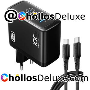 Cargador 100W 3 Puertos +Cable USB Tipo C