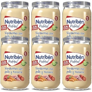 6x Potitos Nutribén Verduras con Pollo y Ternera 235g