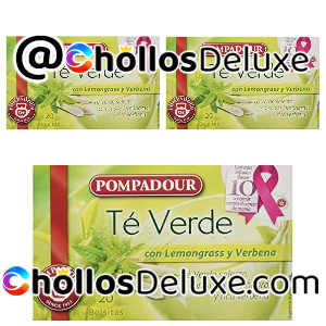 3x Pompadour Té Verde con Lemongrass y Verbena 20 Bolsitas