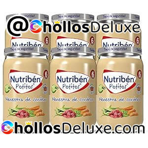 6x Nutribén Potitos De Menestra De Cordero/Ternera con Judías Verdes Y Zanahoria 235g