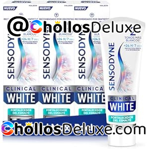 Sensodyne Clinical White Fortalecedor de Esmalte, 3 Pastas de Dientes Blanqueante