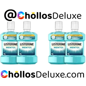 4x Listerine Mentol Enjuague Bucal 1 Litro