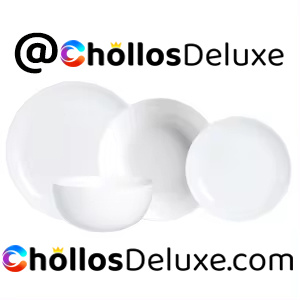 Set 19 Piezas Vajilla Vidrio Opal Blanco