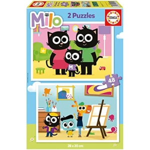 Set de 2 Puzzles Milo Educa 48 Piezas