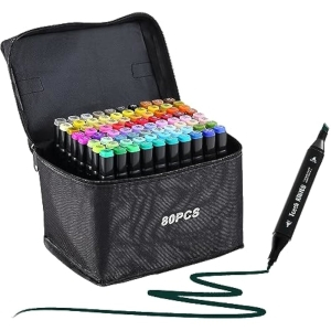 Estuche 80 Rotuladores Doble Punta