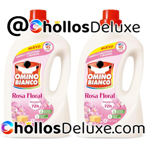 2x Omino Bianco Detergente Líquido Rosa Floral 45 Dosis