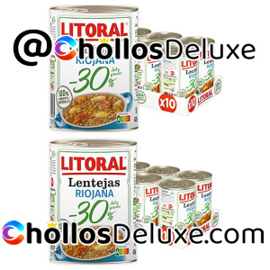 20x Litoral Lentejas Riojana -30% Sal y Grasa Sin Gluten 425g