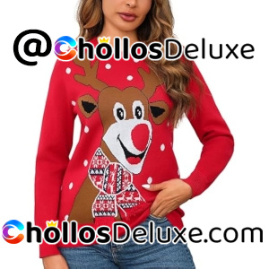 Jersey Navideño para Mujer Reno 3D