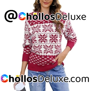 Jersey Navidad Copos de Nieve Mujer