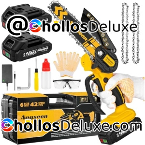 Mini Motosierra a Bateria 6" +2 Baterías +Extras