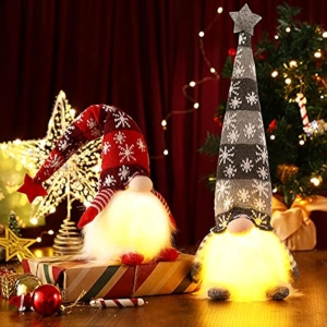 2x Gnomos Navidad con Luz LED