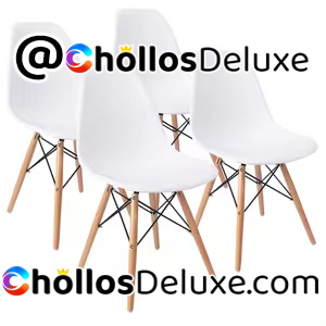 4x Sillas Dinamarca Patas Madera Estilo Nórdico