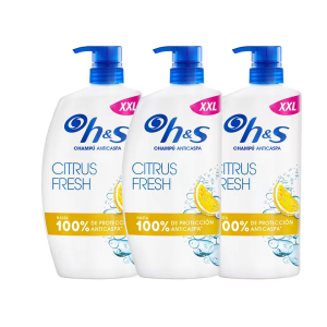 3x H&S Citrus Fresh Champú Anticaspa 800ml