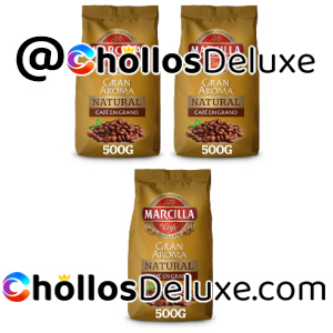 3x Marcilla Gran Aroma Café en Grano Natural 500g