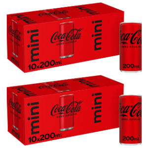 20 Minilatas Coca-Cola Zero Azúcar 200ml