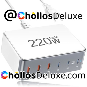 Cargador 220W GaN 6 Puertos