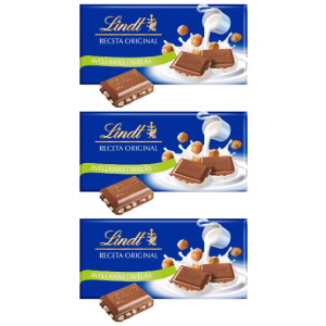 3x Lindt Chocolate con Leche y Avellanas 100g