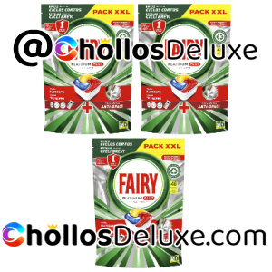3x Fairy Platinum Plus Todo en Uno 48 Cápsulas Lavavajillas
