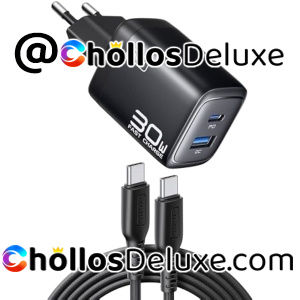 Cargador 30W 2 Puertos +Cable USB C