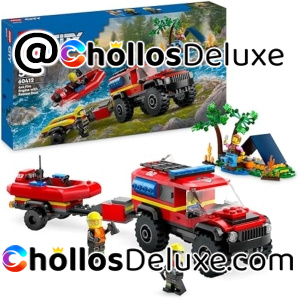 Lego City Camión de Bomberos 4x4 con Barco de Rescate