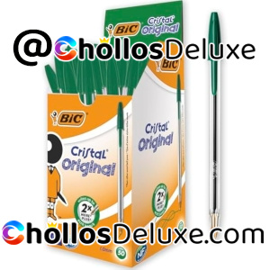 Caja 50 Bolígrafos Verdes BIC Cristal Original