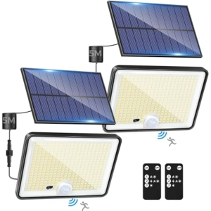2x Luz Solar Exterior 342LEDs IP65 +2 Mandos