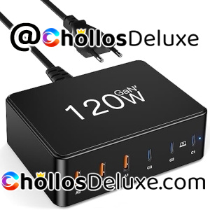 Cargador 6 Puertos USB-C/USB-A 120W GaN