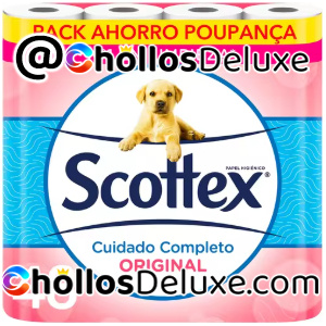 48 Rollos Papel Higiénico Scottex Cuidado Completo