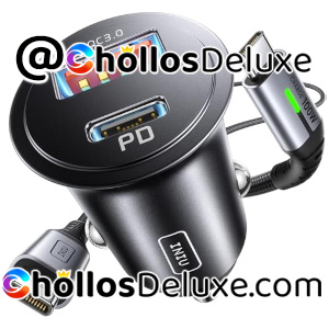 Cargador Coche 60W 2 Puertos +Cable