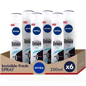 6x Nivea Black & White Invisible Fresh 200ml