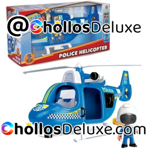 Action Heroes Helicóptero Policía con Luces y Figura