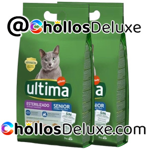 2x Ultima Esterilizado Senior Pollo Comida Seca Gatos 3Kg