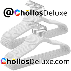 30x Perchas Terciopelo Blanco 41,5cm