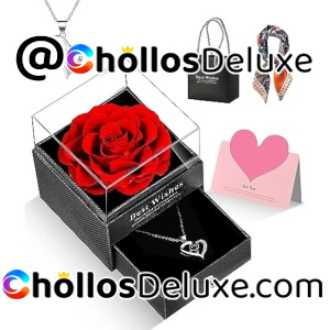 Rosa Eterna Natural con Collar +Extras