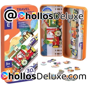 Puzzle Magnético Mis Viajes Trenes Multicolor