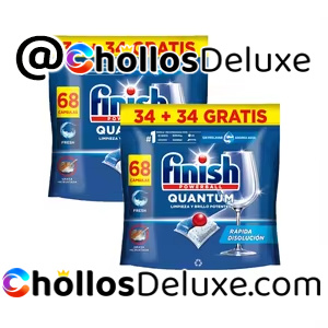 2x Finish Powerball Quantum 68 Cápsulas Lavavajillas