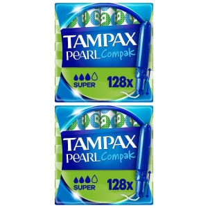 Tampax Compak Pearl Super 256 Tampones con Aplicador